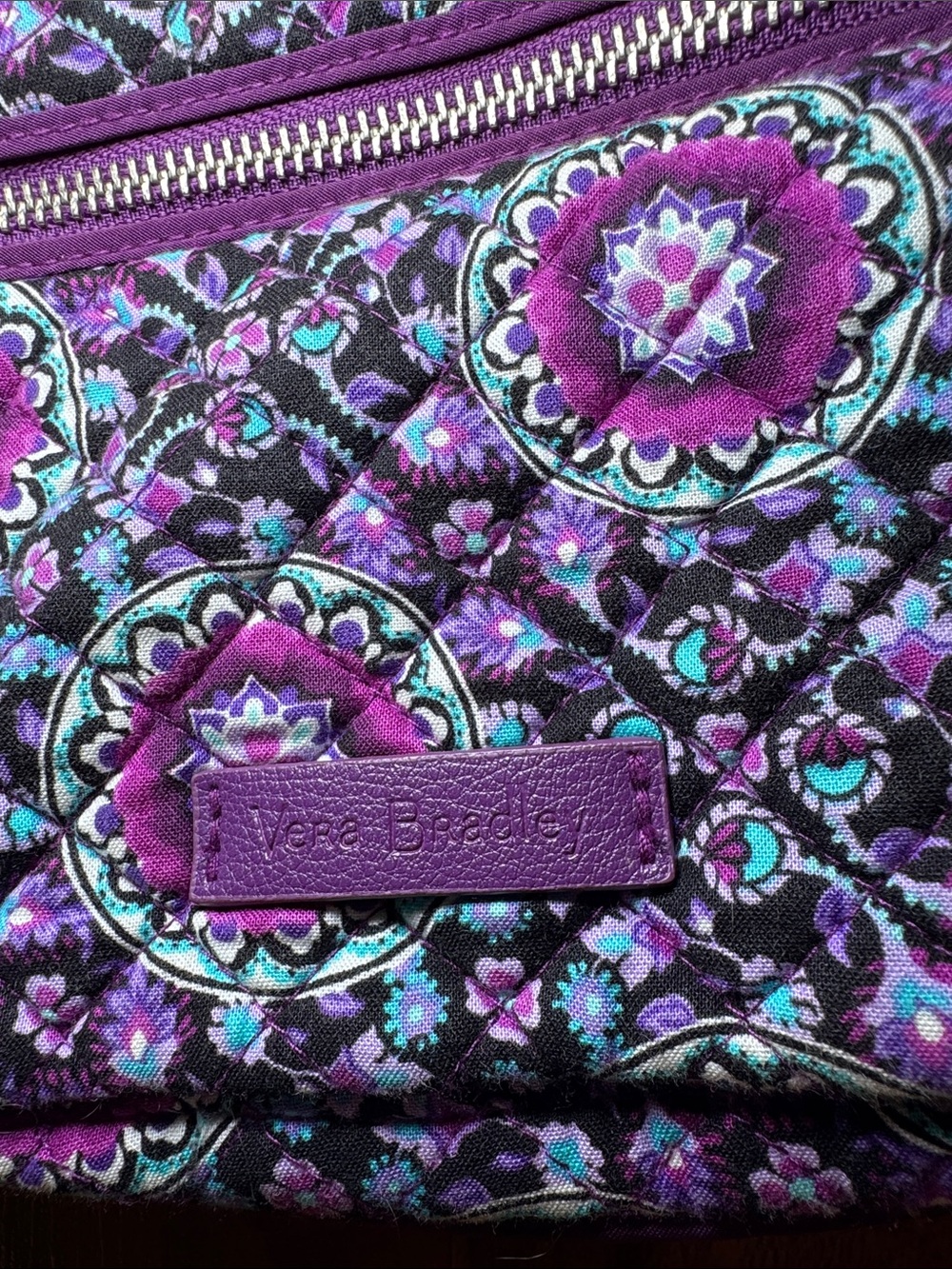 Vera Bradley Purple Floral Crossbody Bag - Quilted Fabric - Picture 2 of 11
